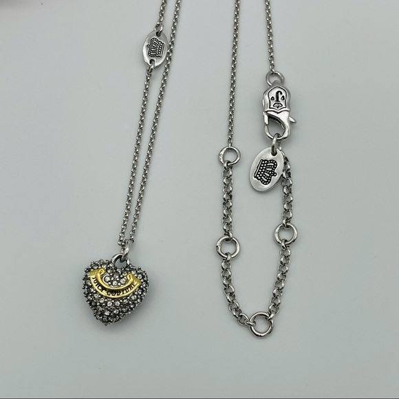 NWT JUICY COUTURE N-PAVE HEART WISH NECKLACE SILVER YJRU3434 - Picture 5 of 5